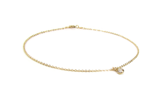 CZ Drop Anklet | Dainty Ankle Bracelet
